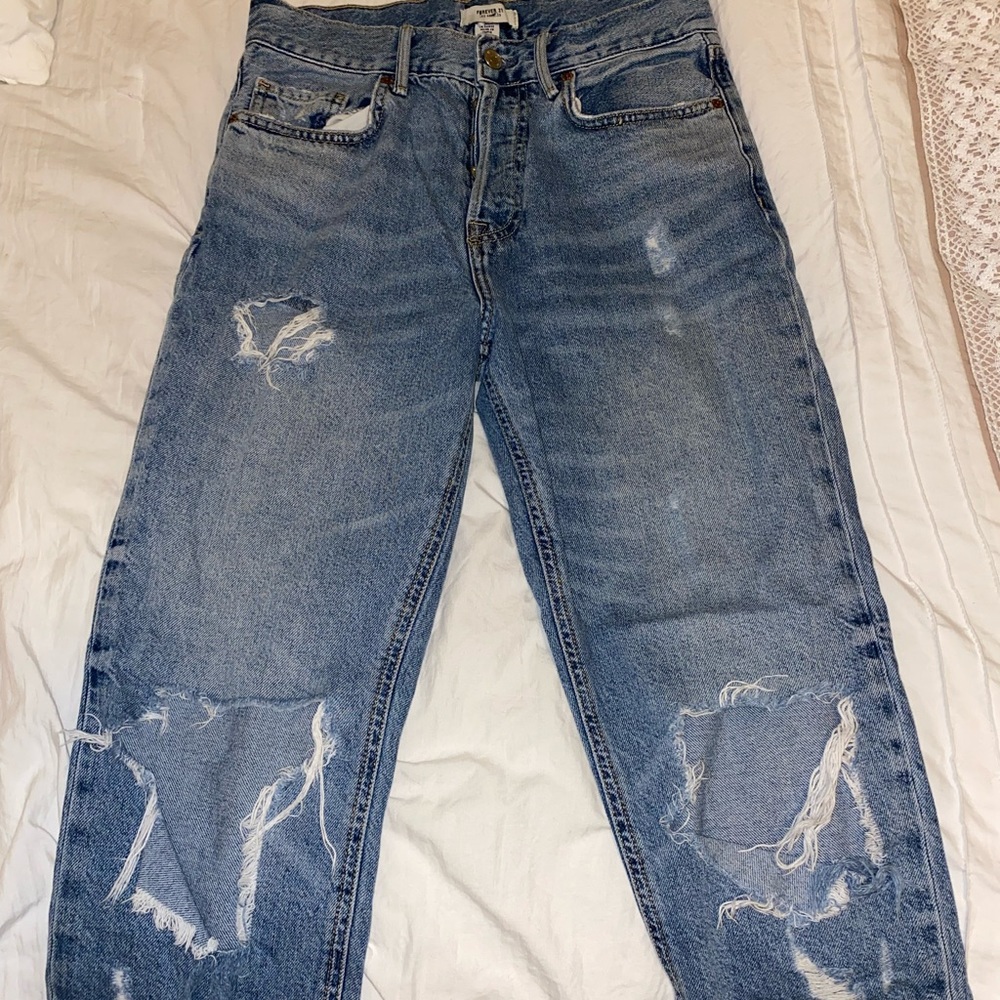 Forever 21 Ripped Mom Jeans